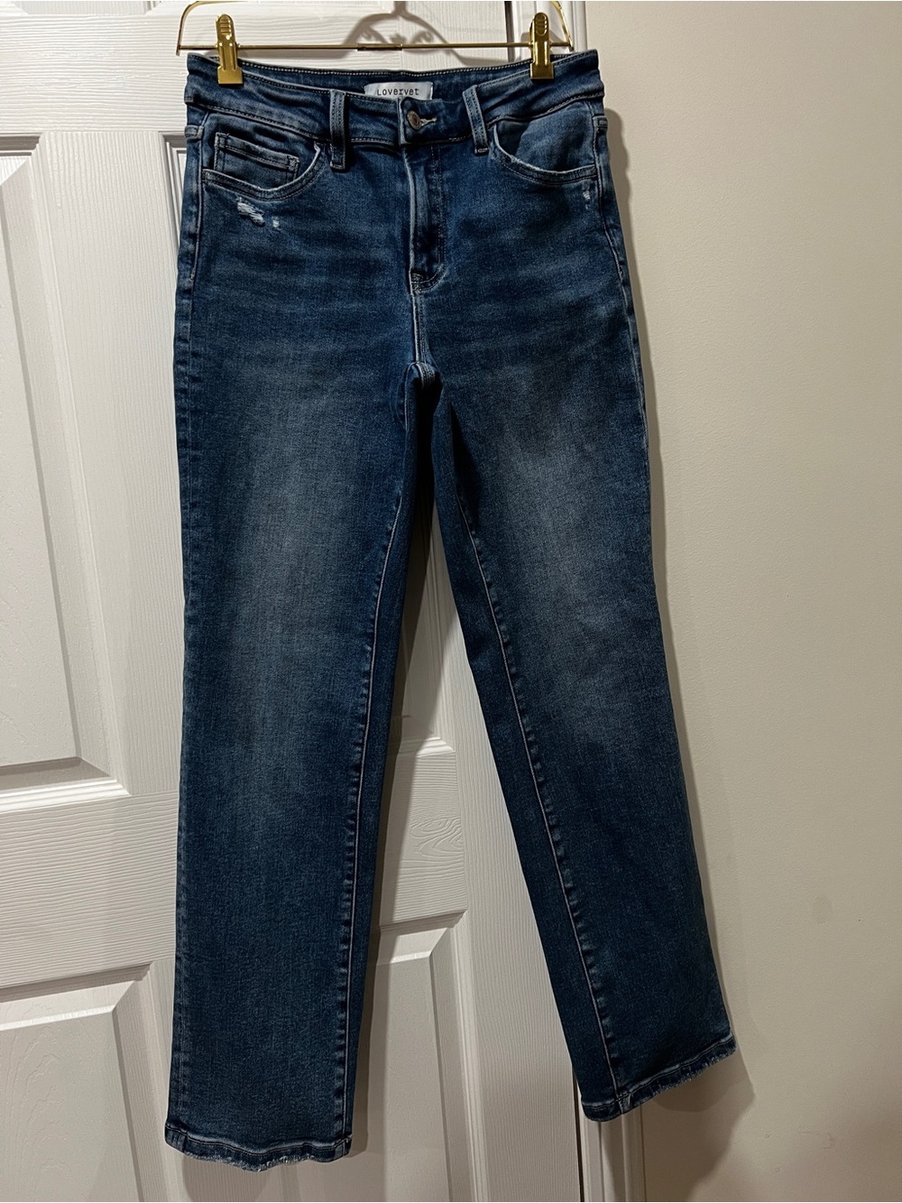 Lovervet By Vervet Mid Rise Full Length Straight Leg Jeans Size 28/7 Stretch